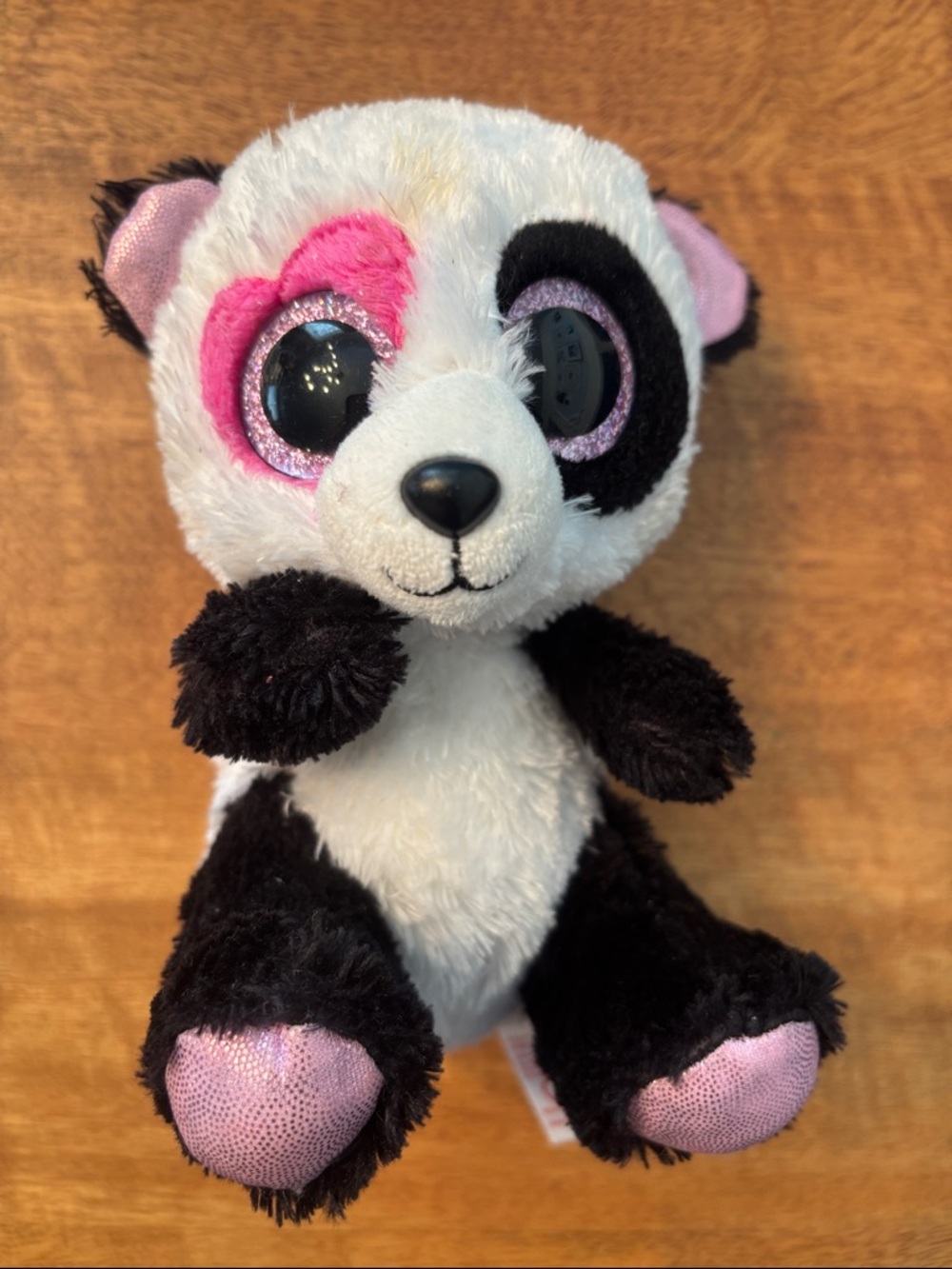 Ty Pink and Black Panda Plush